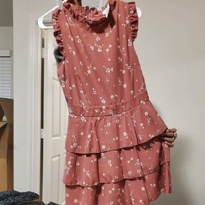 peach peasant dress